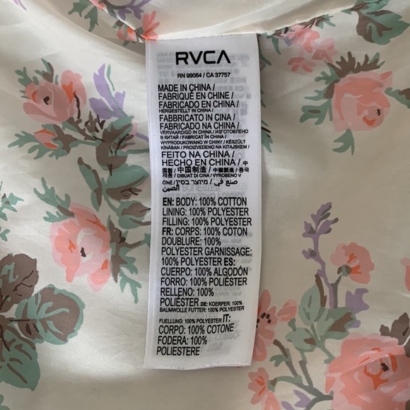 Brown corduroy RVCA puffer jacket - Picture 7 of 8